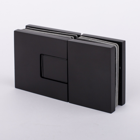 Петля стекло-стекло с  крышками, черный матовый, латунь H5403-BLK/brass