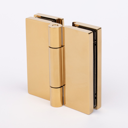 Петля стекло-стекло с  крышками,  яркое золото, латунь H7903-GD/brass