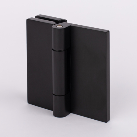Петля стена-стекло с крышкой 90°,черный матовый, латунь H79-BLK/brass