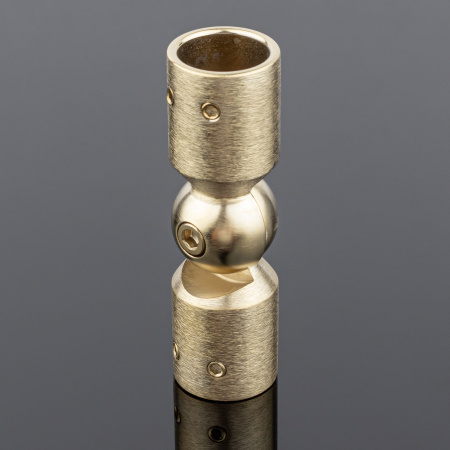 Соединитель трубы Ø19 90°-180°, латунь, брашированное золото