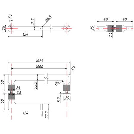 Ручка-скоба, золото, нержавеющая сталь