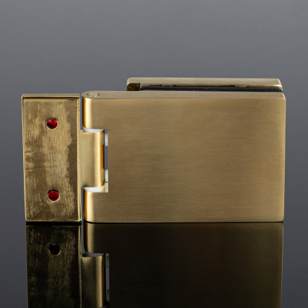 P03-101BGM/brass Петля стена-стекло с защелкивающейся крышкой 90°, брашированное золото, латунь