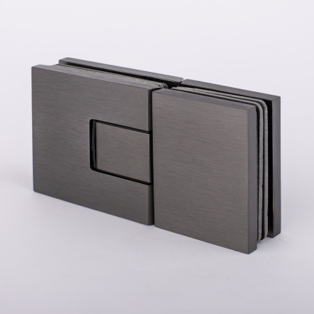 Петля стекло-стекло с  крышками, графит матовый, латунь H5403-GFM/brass
