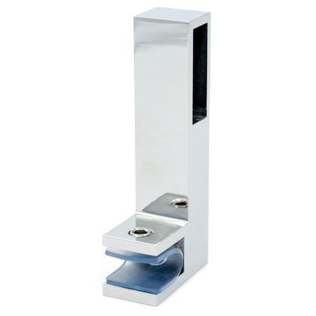 CK-108D30-PC Коннектор трек-стекло 90° прямоугольный,сквозной, 30*10, Хром глянцевый