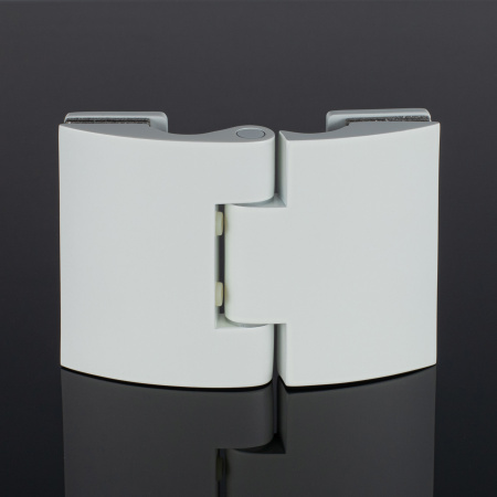 P03-102WG/brass Петля стекло-стекло 180°/135°, белый глянец, латунь