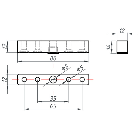 Петля профиль-стекло, черный матовый, латунь T26-BLK/brass