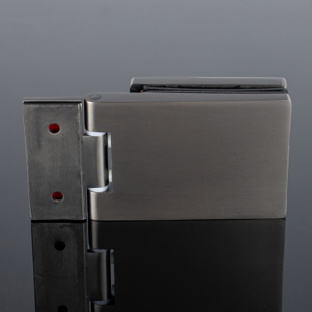 P03-101GRF/brass Петля стена-стекло с защелкивающейся крышкой 90°, графит матовый, латунь