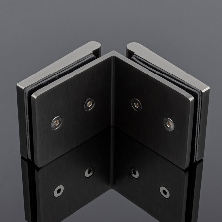 K03-201GRF/brass Коннектор стекло-стекло 90°, графит матовый, латунь