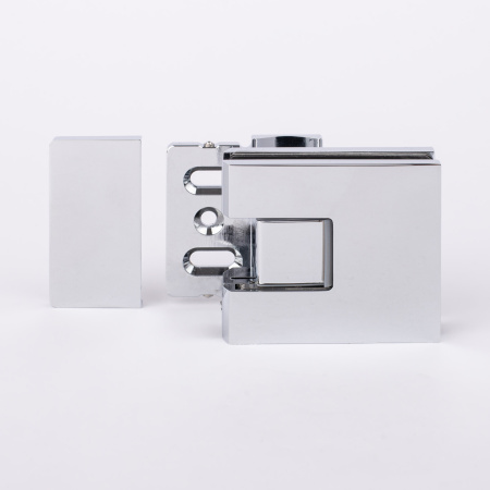 Петля стена-стекло с крышкой 90°, хром, латунь H54-СR/brass