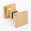Ручка-кноб квадратная, брашированное золото, латунь