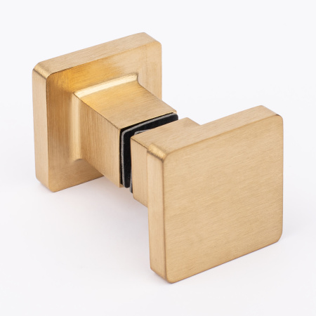 Ручка-кноб квадратная, брашированное золото, латунь