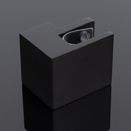 D02-503BLK/sus304 Держатель труба-стекло 30х10 торцевой, черный матовый, sus304