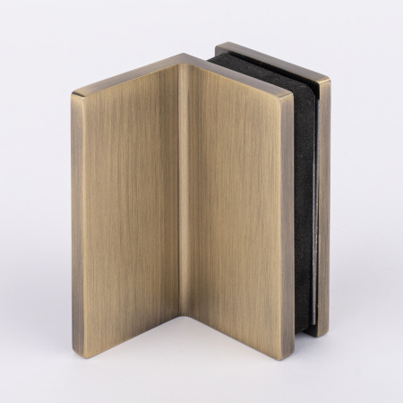 Коннектор стена-стекло с  крышкой 90°, бронза, латунь H4650-BRZ/brass