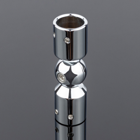 Соединитель трубы Ø19 90°-180°, латунь, хром