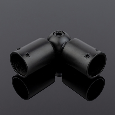 Соединитель трубы Ø19 90°-180°, нержавеющая сталь, черный матовый