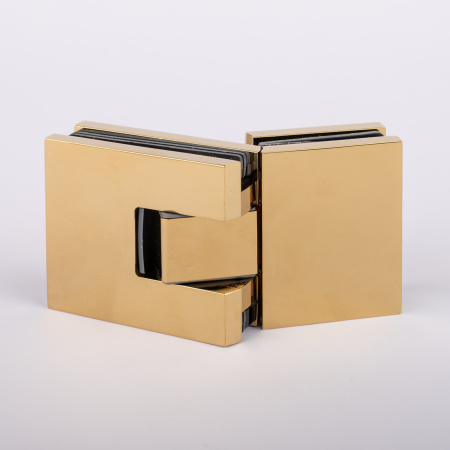 Петля стекло-стекло с  крышками,  яркое золото, латунь H5403-GD/brass