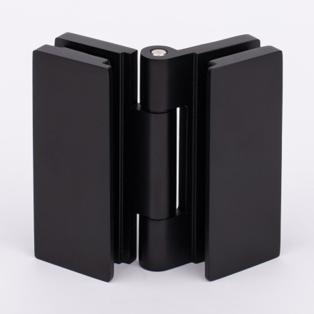 Петля стекло-стекло с  крышками, черный матовый, латунь H7903-BLK/brass