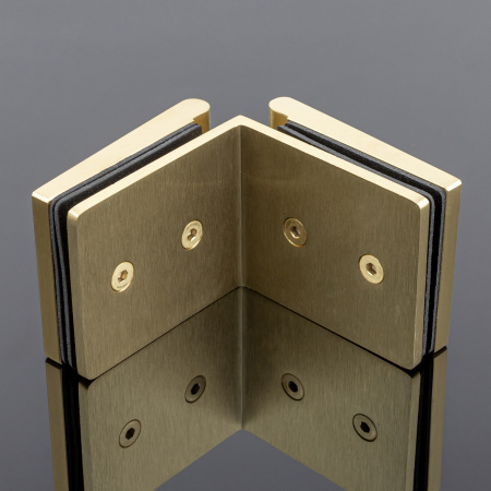 K03-201BGD/brass Коннектор стекло-стекло 90°, брашированное золото,латунь