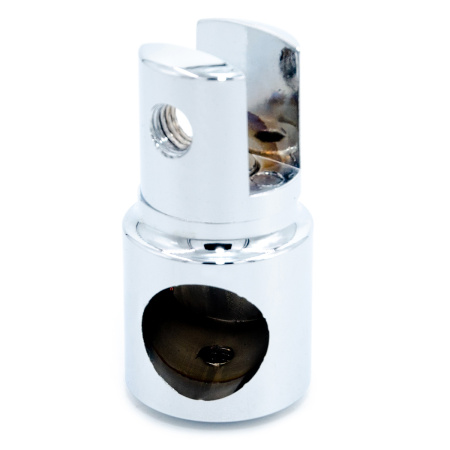 CK-401D19-PC Коннектор стекло-труба торцевой, D19мм, Хром глянцевый