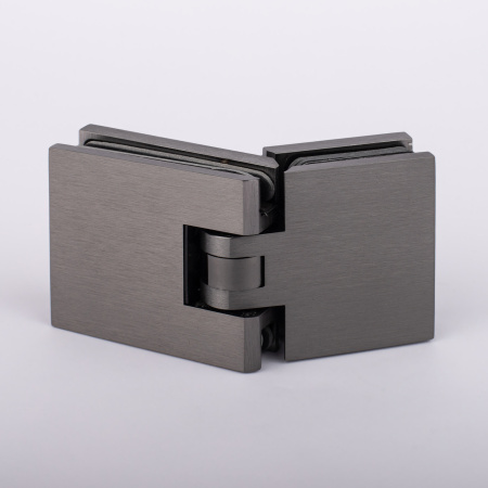 Петля стекло-стекло с  крышками, графит матовый, латунь H1203-GFM/brass