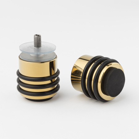 Ручка-кноб с резиновым торцом, золото, нержавеющая сталь