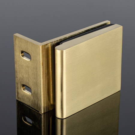 K03-200BGD/brass Коннектор, стекло-стена 90°, брашированное золото, латунь