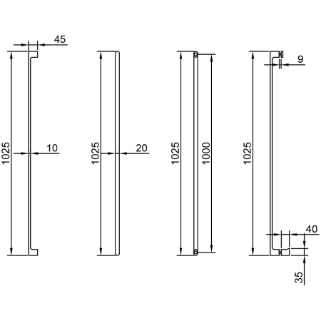 Ручка-скоба, золото, нержавеющая сталь