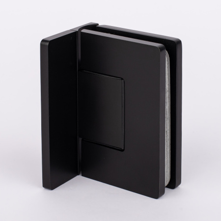 Петля стена-стекло с крышкой 90°,черный матовый, латунь H5-BLK/brass