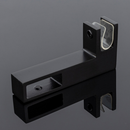S02-502BLK/sus304 Держатель стекла Г-образный сквозной 30х10, черный матовый, sus304