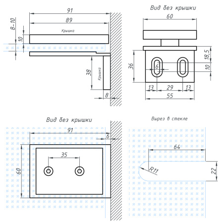 K02-203CR/sus304 Коннектор стекло-стена, хром, sus304