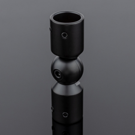 Соединитель трубы Ø19 90°-180°, латунь, черный матовый