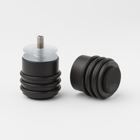 Ручка-кноб с резиновым торцом, черный матовый, нержавеющая сталь