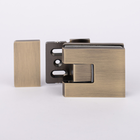 Петля стена-стекло с  крышкой 90°, бронза, латунь H54-BRZ/brass