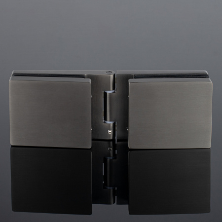 P03-100GRF/brass Петля стекло-стекло с защелкивающимися крышками, графит матовый, латунь