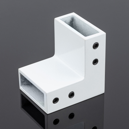 S02-504WM/sus304 Соединитель трубы 30х10 угловой 90°, белый матовый, sus304