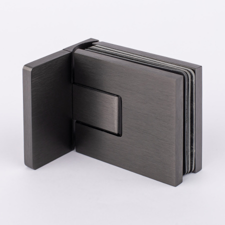 Петля стена-стекло с  крышкой 90°, графит матовый, латунь H54-GFM/brass