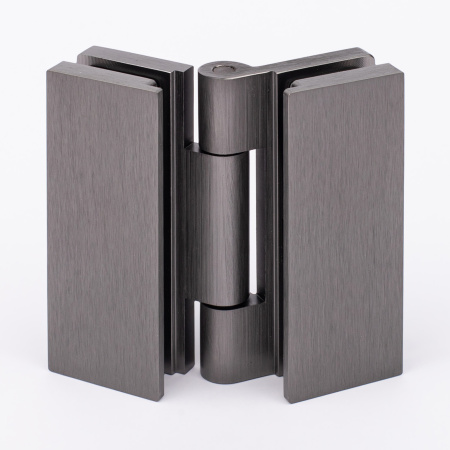 Петля стекло-стекло с  крышками, графит матовый, латунь H7903-GFM/brass