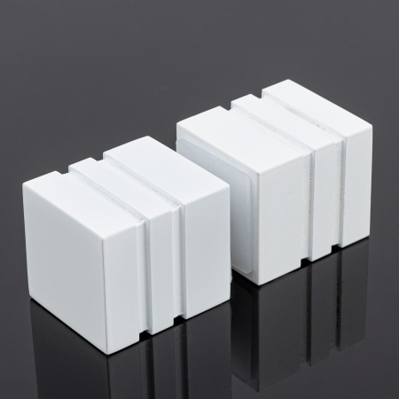 Ручка-кноб квадратная, белый матовый, нержавеющая сталь