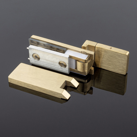 P03-106BGD/sus304 Петля стена-стекло, открывание 90˚, брашированное золото, sus304