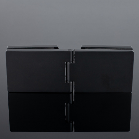 P03-100BLK/brass Петля стекло-стекло с защелкивающимися крышками, черный матовый, латунь