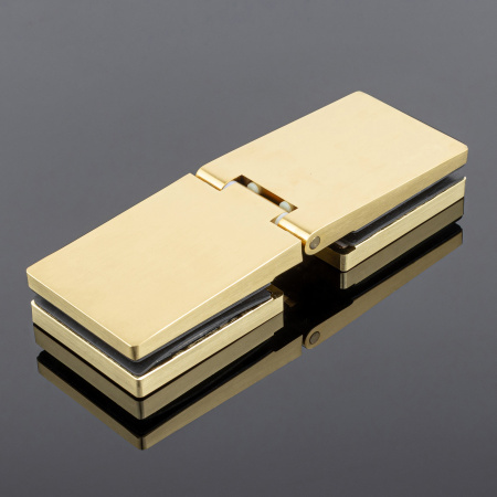 P03-100BGD/brass Петля стекло-стекло с защелкивающимися крышками, брашированное золото, латунь
