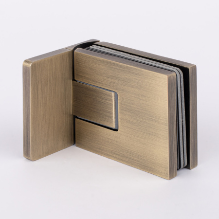 Петля стена-стекло с  крышкой 90°, бронза, латунь H54-BRZ/brass
