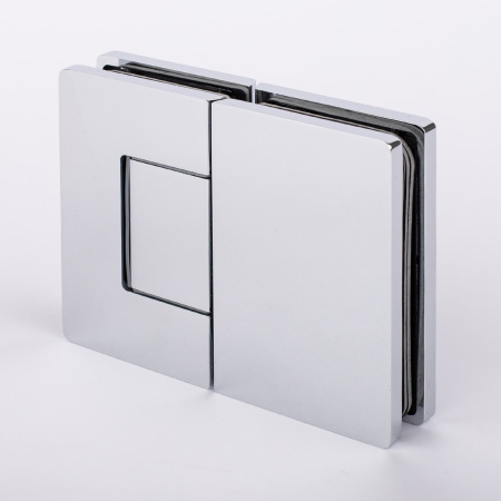 Петля стекло-стекло с  крышками, хром, латунь H5003-СR/brass