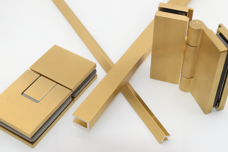 Опорный профиль для стекла 8мм, 19х13х2мм, длина 3000мм, алюминий, брашированое золото