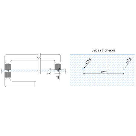 Ручка-скоба, золото, нержавеющая сталь