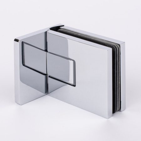 Петля стена-стекло с крышкой 90°, хром, латунь H54-СR/brass