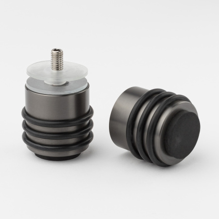 Ручка-кноб с резиновым торцом, графит матовый, нержавеющая сталь