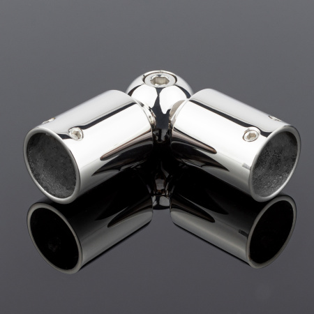 Соединитель трубы Ø19 90°-180°, нержавеющая сталь, хром