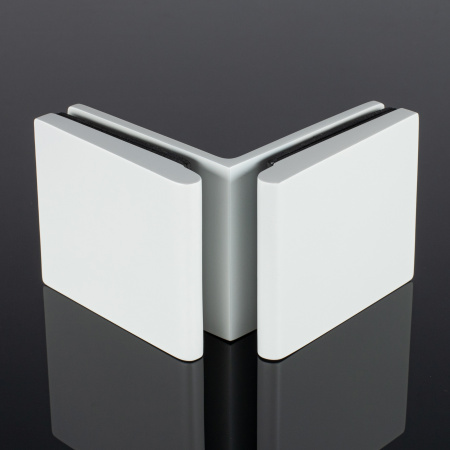 K03-201WG/brass Коннектор стекло-стекло 90°, белый глянец, латунь