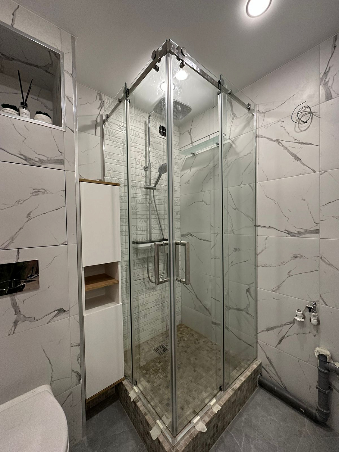 RS02-400СR/SUS304 Комплект раздвижной системы для стеклянных душевых кабин, хром, SUS304